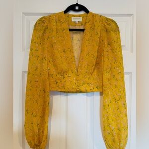 Divine Heritage Yellow Floral Blouse